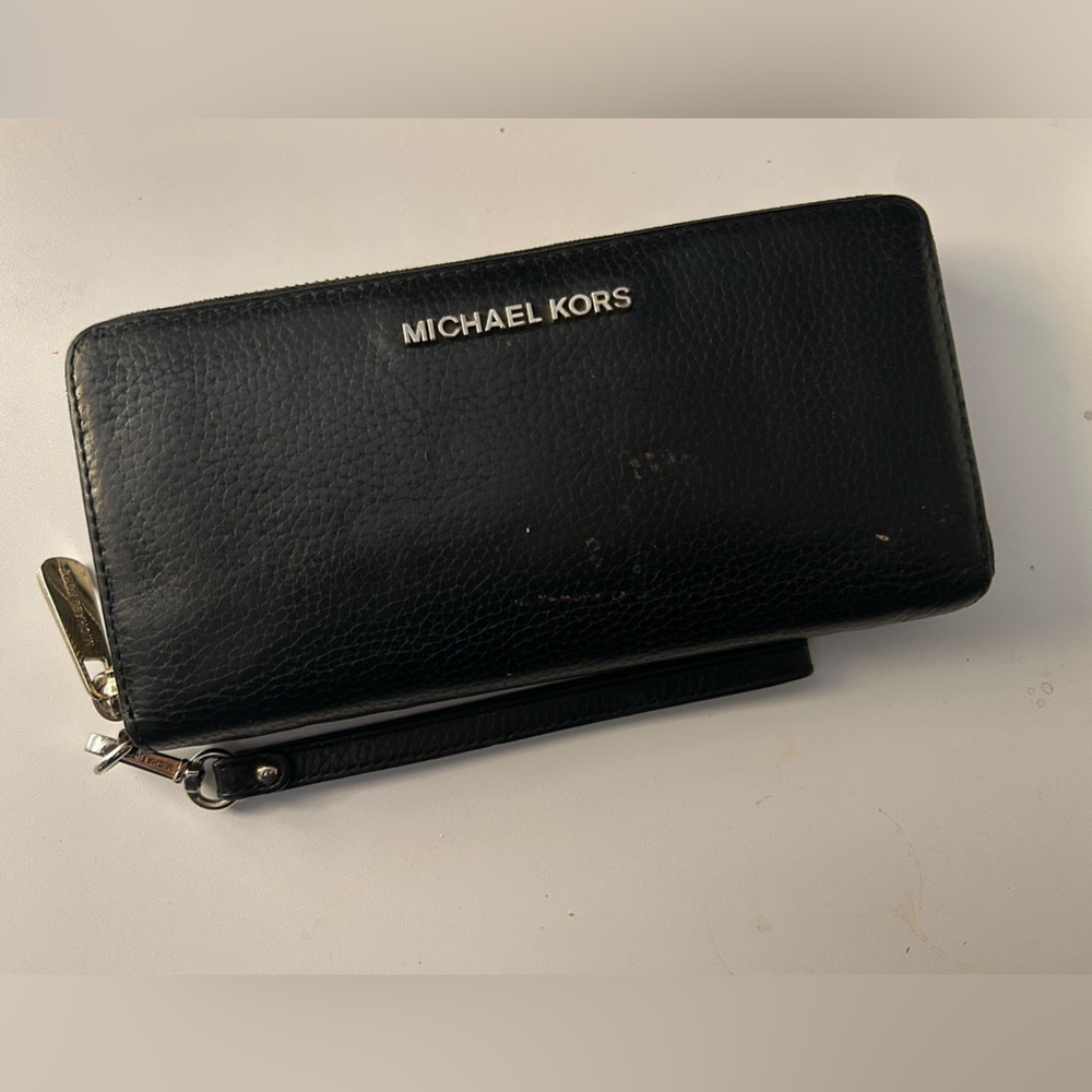 Michael Kors Black Pebbled Leather Wallet